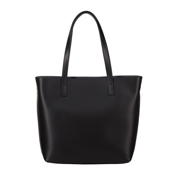  Włoska skórzana torebka shopper bag czarna (TS-4069-01)
