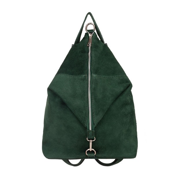 Włoski plecak zamsz naturalny zielony (TS-4342-11)